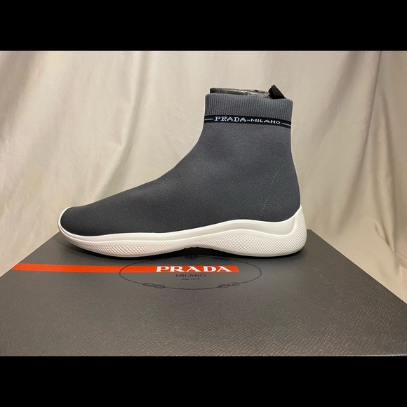 SOLD!!NEW $690 PRADA KNIT SOCK HIGH TOP SHOES SIZE - Picture 4 of 5